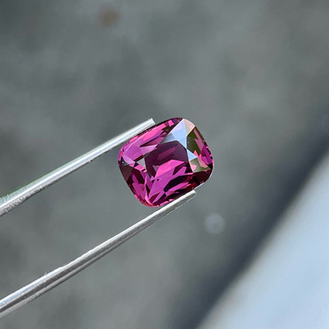 Glamorous Purplish Hot Pink Burmese Spinel 5.10 carats Cushion Cut Natural Gemstone