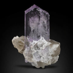 Kunzite Crystals on Smoky Quartz