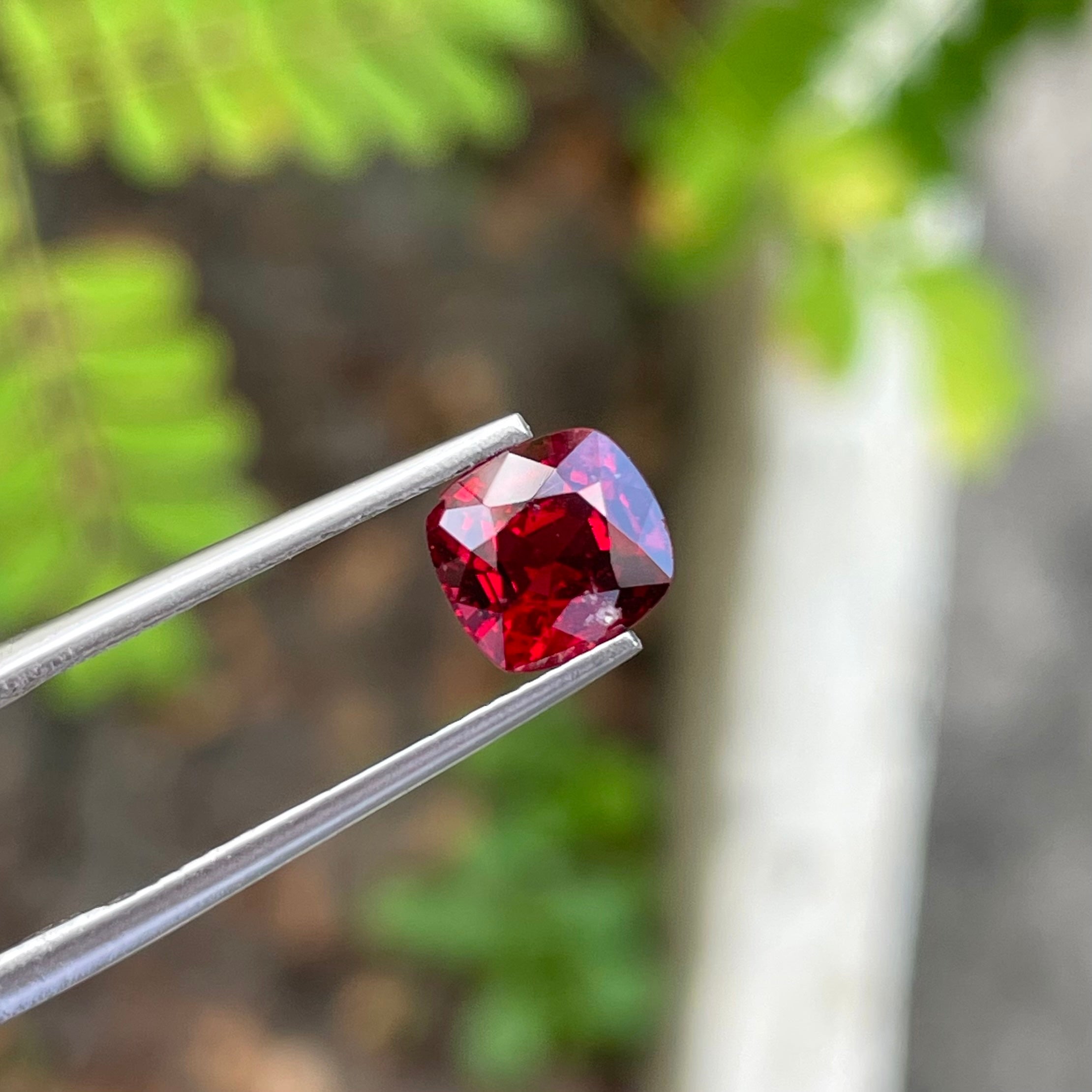Invest in Fine Quality Red Burmese Spinel 1.55 carats Cushion Cut Natural Gemstone