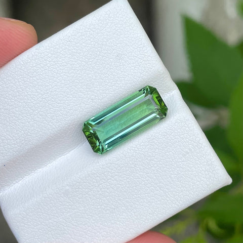 Mint Green Tourmaline 6.10 carats Emerald Cut