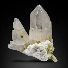 Quartz Crystal with Mint-Green Tourmaline