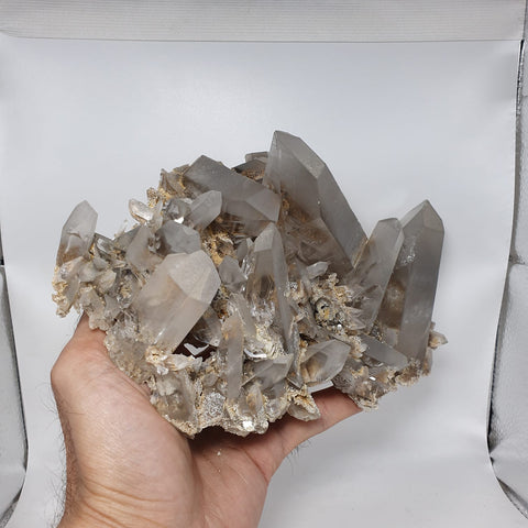 Gorgeous Robust Cluster of Pointed Quartz Crystals