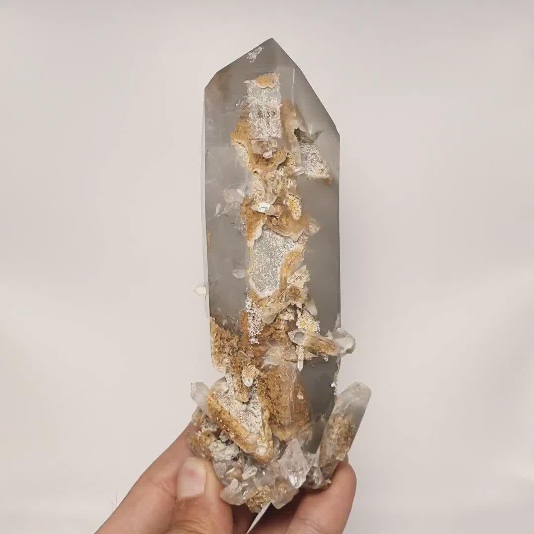 Magnificent Sculpture Double Terminated Quartz with Intersting Inclusion