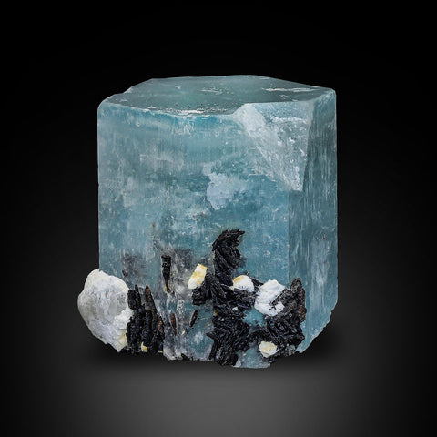Adorable Aquamarine Crystal With Hematite Rosettes