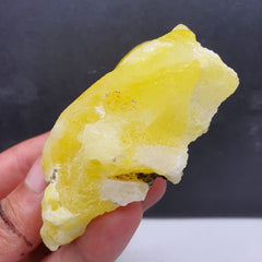 Adorable Lemon Yellow Color Brucite In Botryoidal Rounded Habit