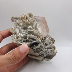 Aesthetic And Attractive Focal Crystal Of Pink Fluorite On Muscovite