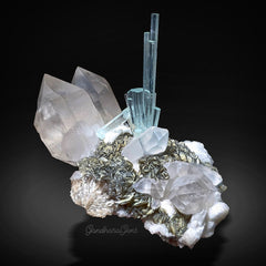 Aquamarine Cluster with Smokey Quartz