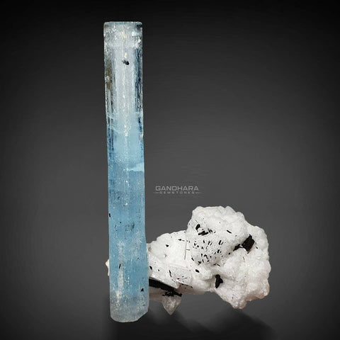 33 Grams Aquamarine Crystal Perched on Albite Matrix
