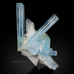 Aquamarine Crystals with Well Crystallized Quartz and Albite