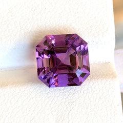 Asscher Cut Deep Purple Amethyst