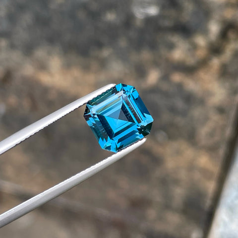 Asscher Cut London Blue Topaz Stone