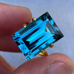 Baguette Cut London Blue Topaz Stone