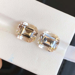 Beautiful Cushion Cut Golden Topaz Pair