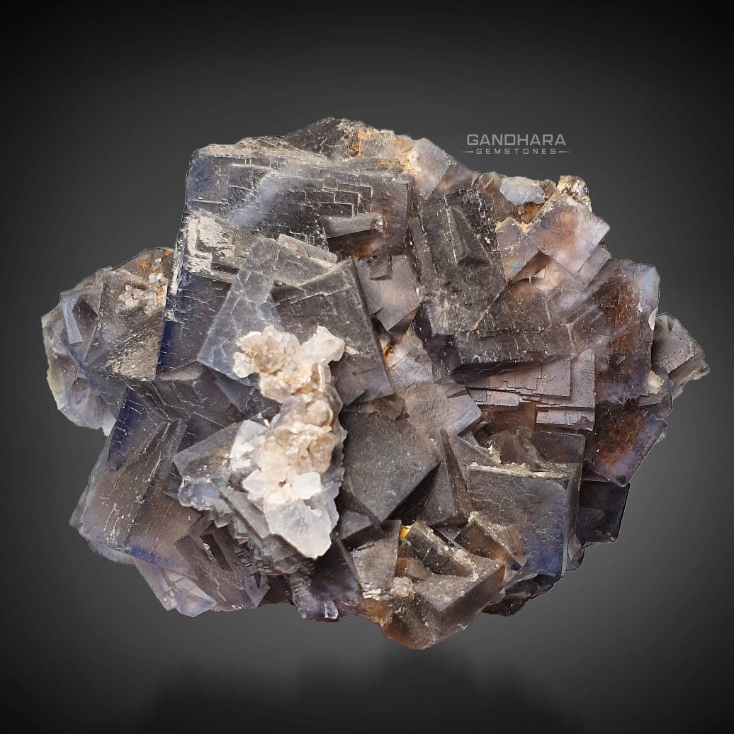 Beautiful Fluorite Cluster with Calcite