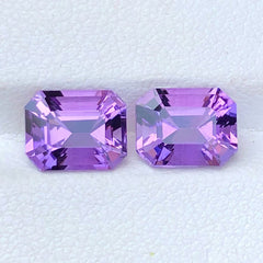 Asscher Cut Amethyst Pair