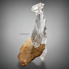 Beautiful Quartz Crystal with Calcite Leaf