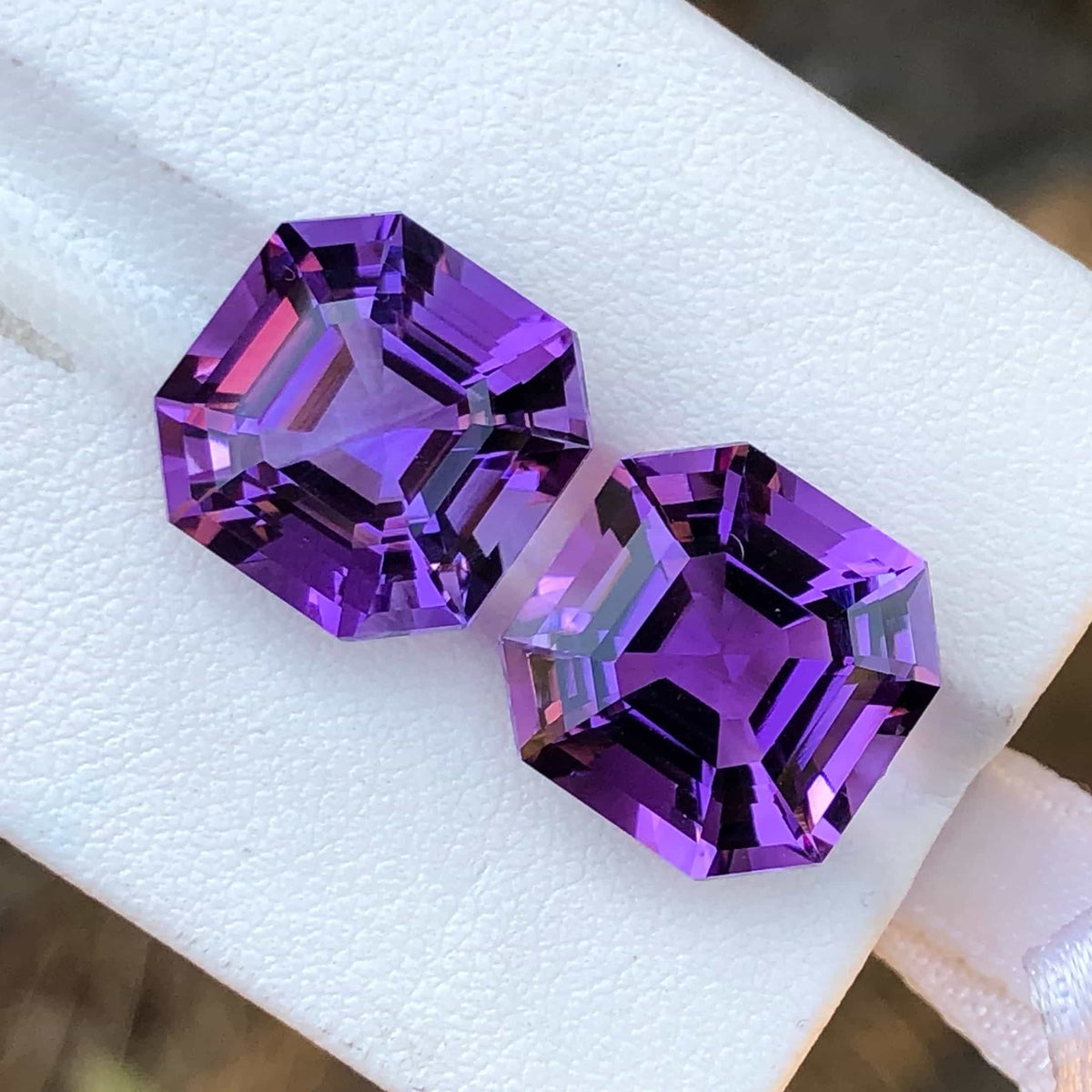 Beautiful Royal Purple Amethyst Pair