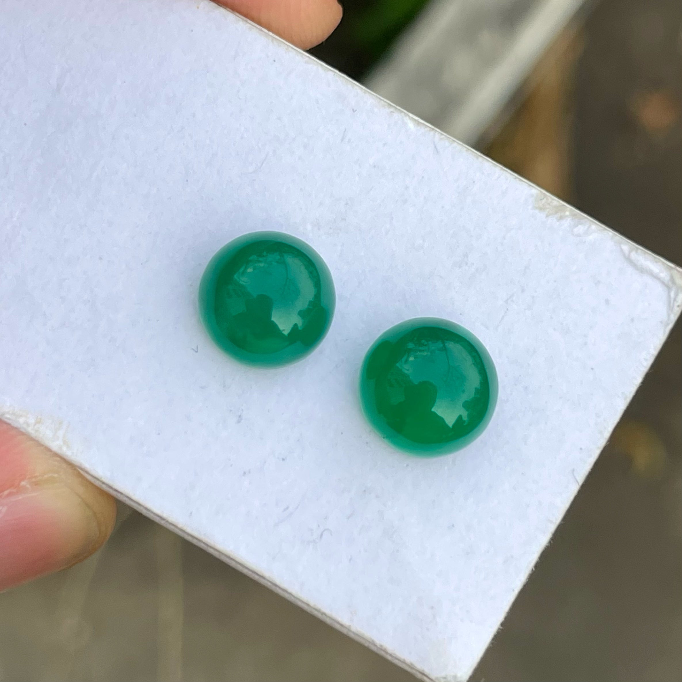 Beautiful Green Agate Pair Gemstone