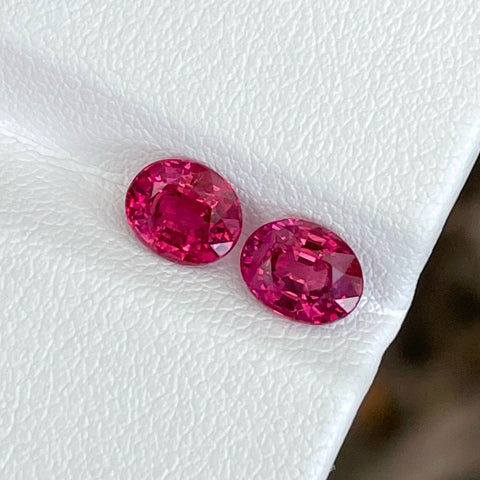 Bright Pinkish Red Ruby Pair Gemstone