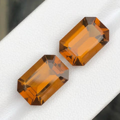 Brownish Orange Citrine Pair