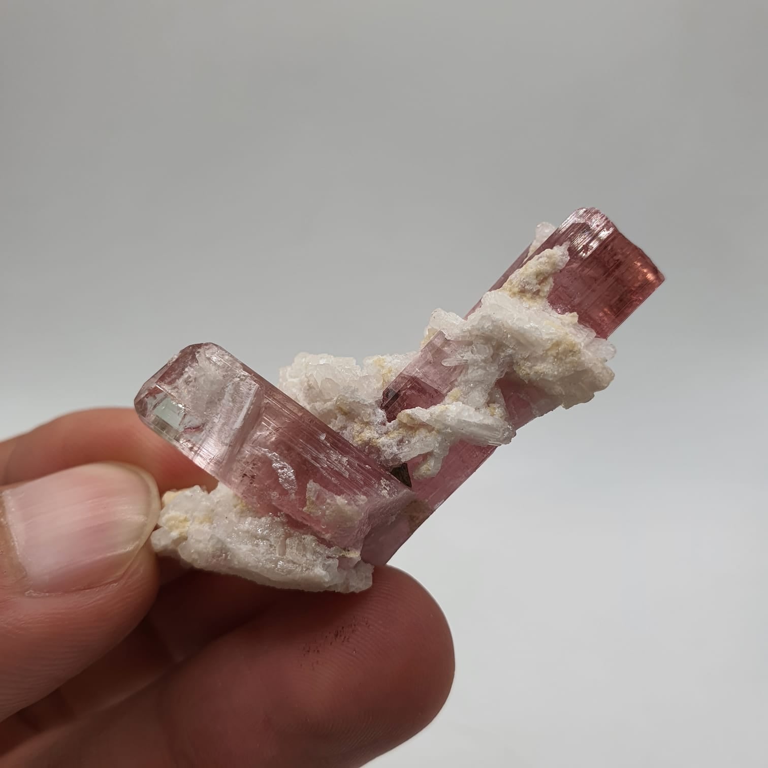 Bubble Gum Pink Tourmaline With Creamy White Cleavelandite