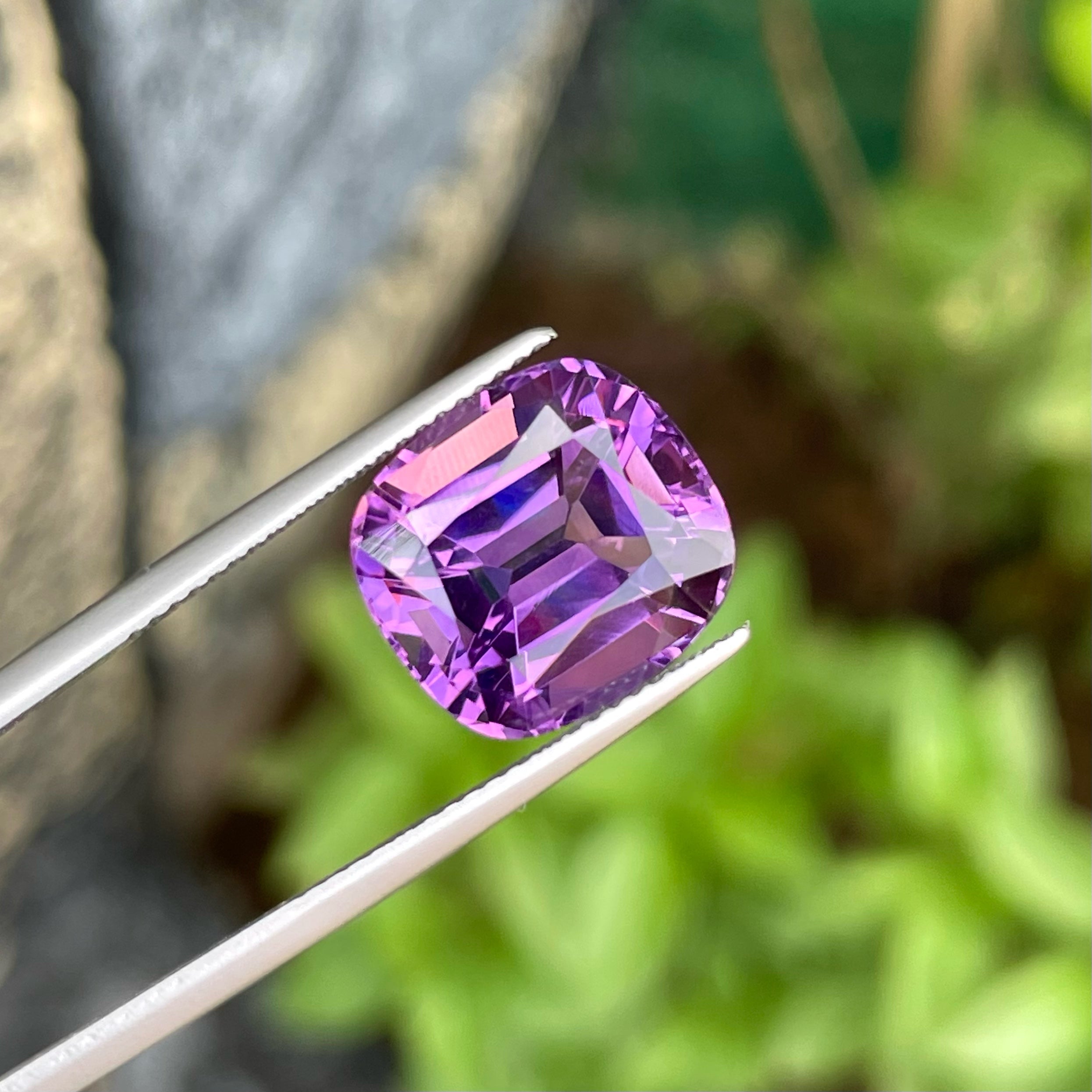 Cushion-Cut Soft Purple Amethyst Gemstone