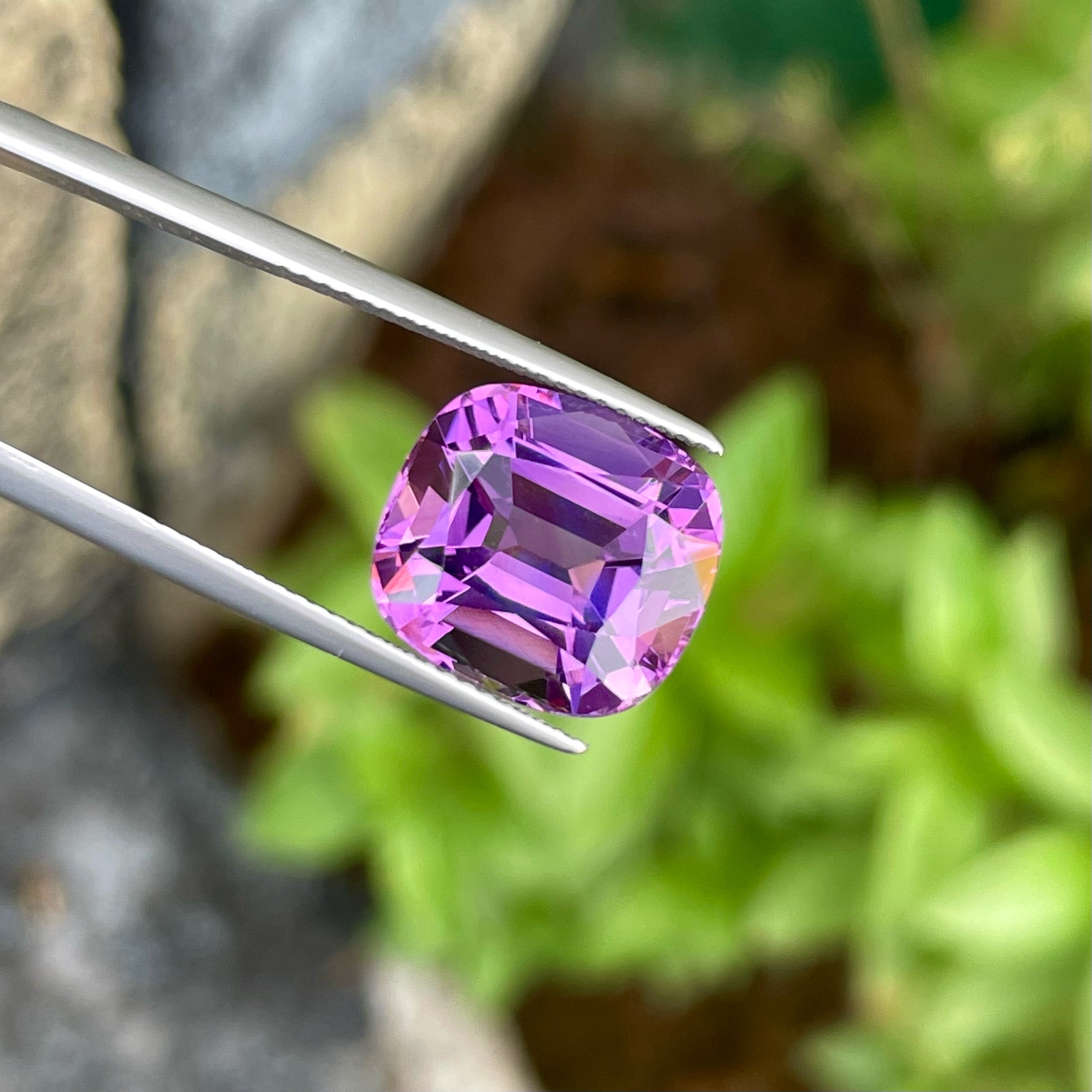 Cushion-Cut Soft Purple Amethyst Gemstone