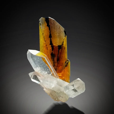 3.1 Grams Cute Brookite Crystal on Quartz Cluster
