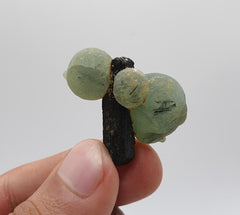 Cute and Artistic Piece of Prehnite Balls on Epidote from Mali, Africa