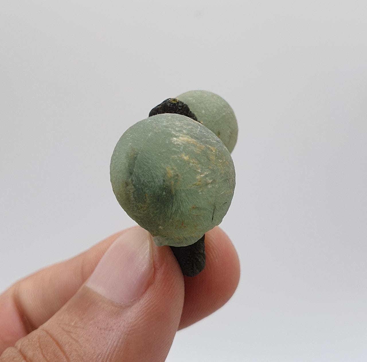 Cute and Artistic Piece of Prehnite Balls on Epidote from Mali, Africa