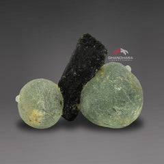 Cute and Artistic Piece of Prehnite Balls on Epidote from Mali, Africa