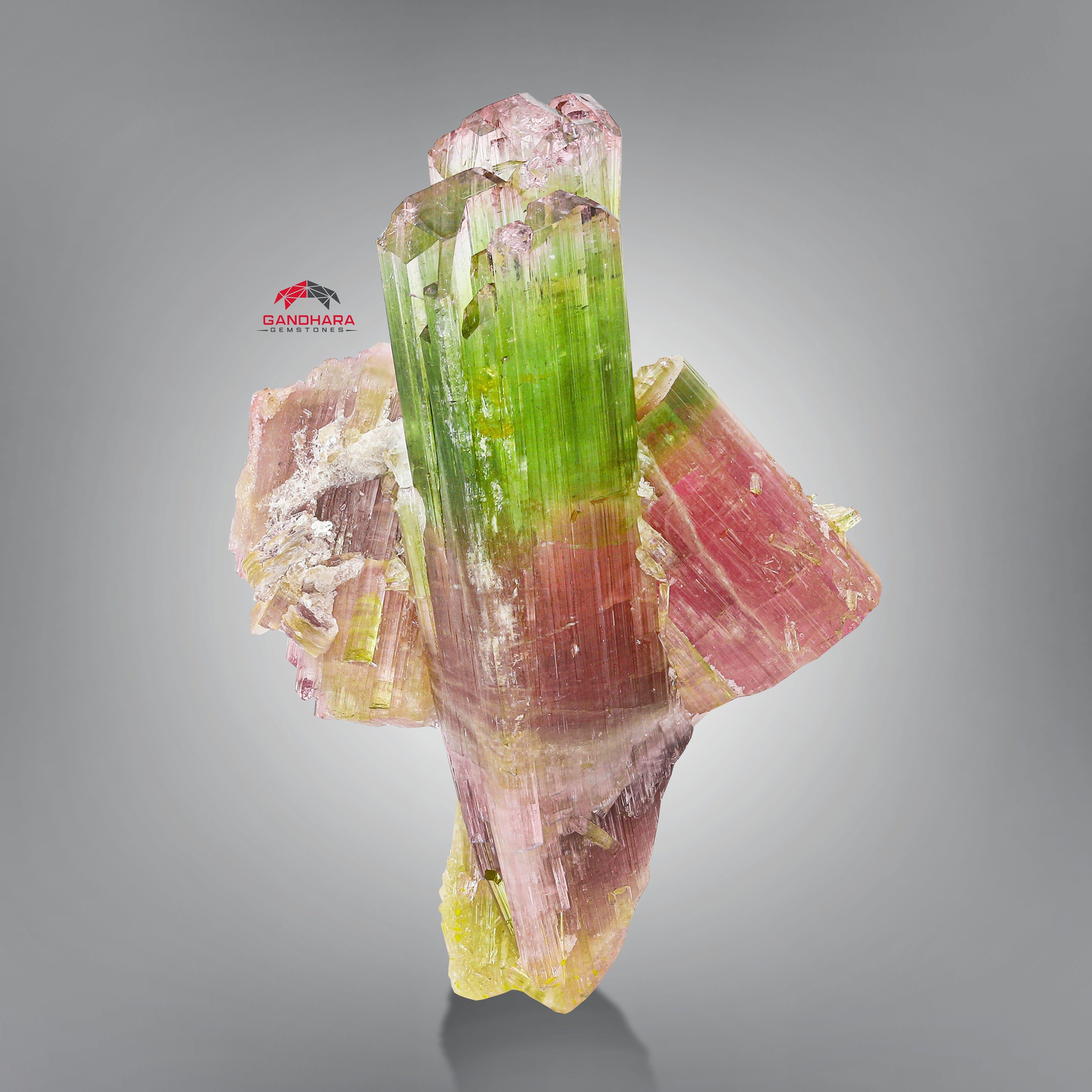 Elbaite Var. Tourmaline "Rocket" With Perfect Side Crystals