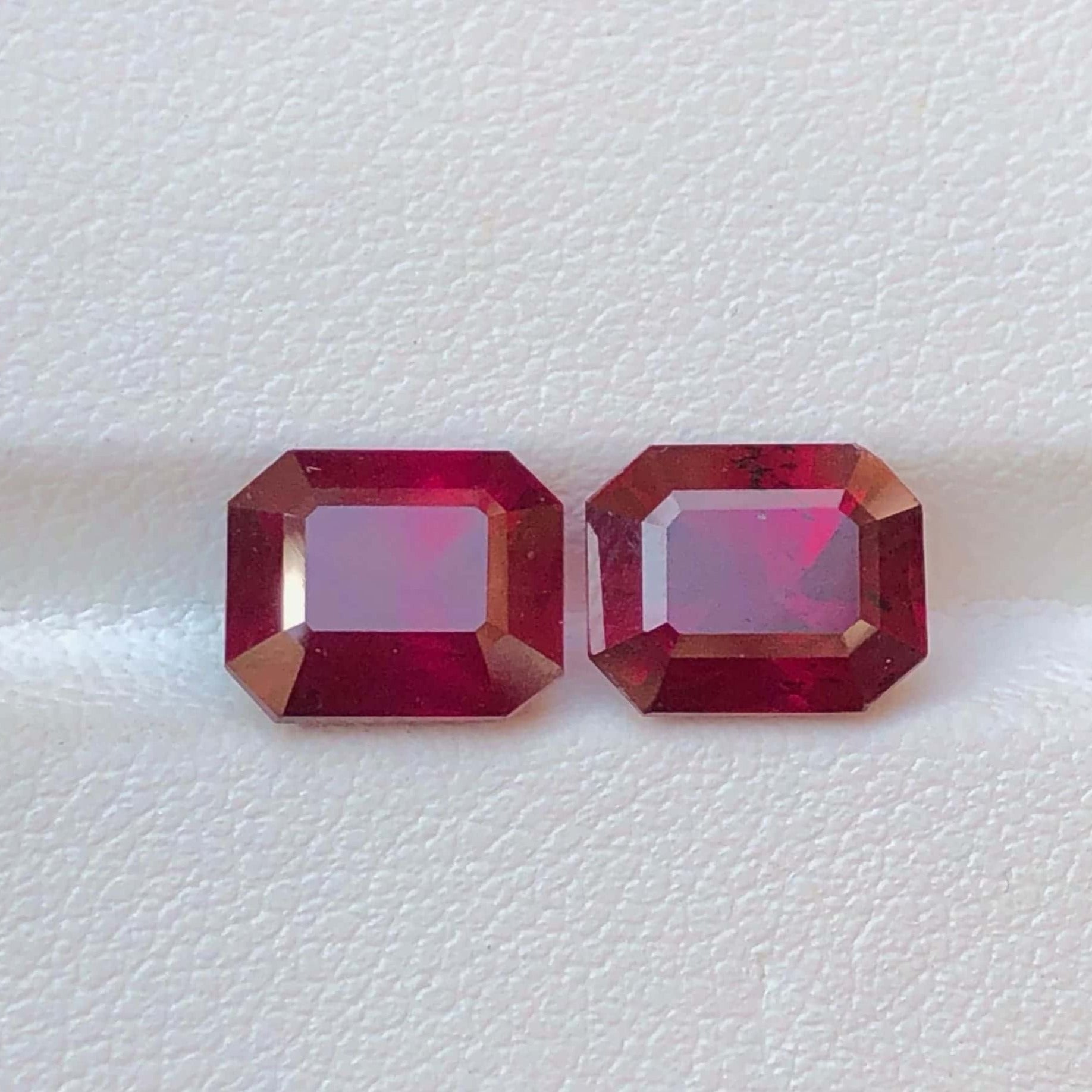6.60 Carats Elegantly Simple Cherry Red Garnet Pair for sale