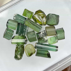 55 Carats Facet Grade Rough Green Tourmaline Parcel