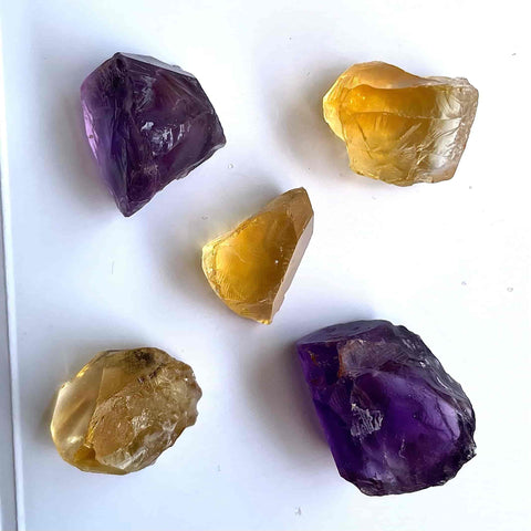 Facet Rough Amethyst and Citrine