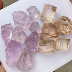 Facet Rough Topaz and Kunzite Lot