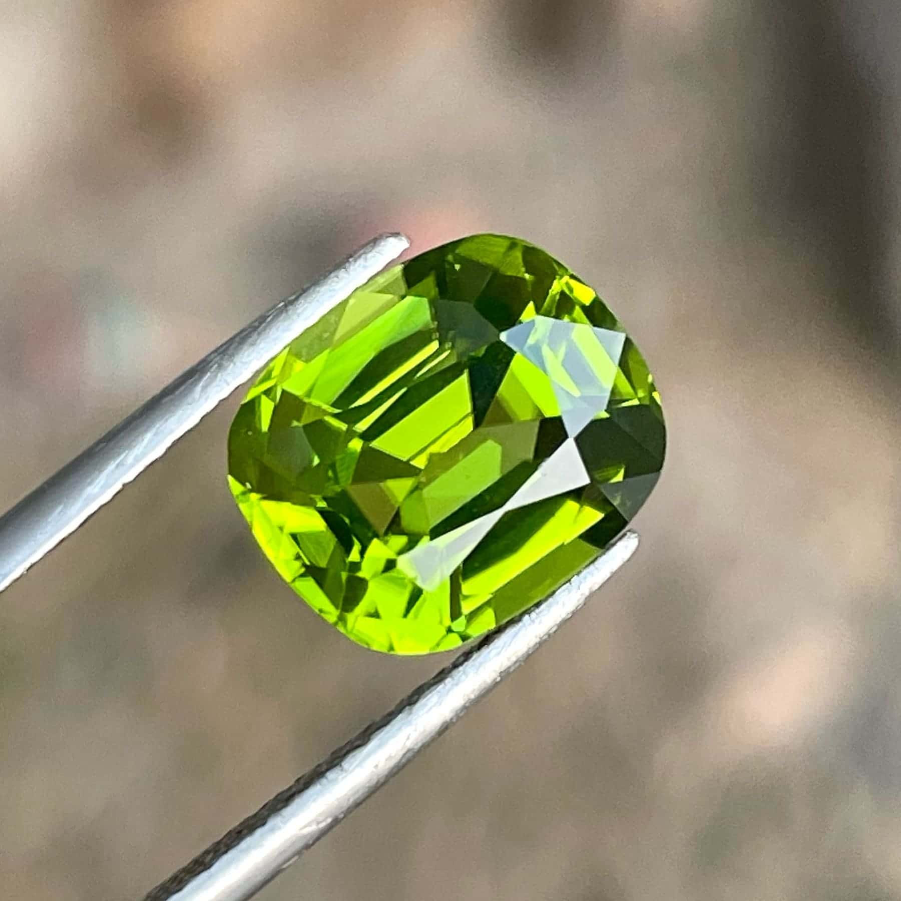 Faceted Apple Green Peridot
