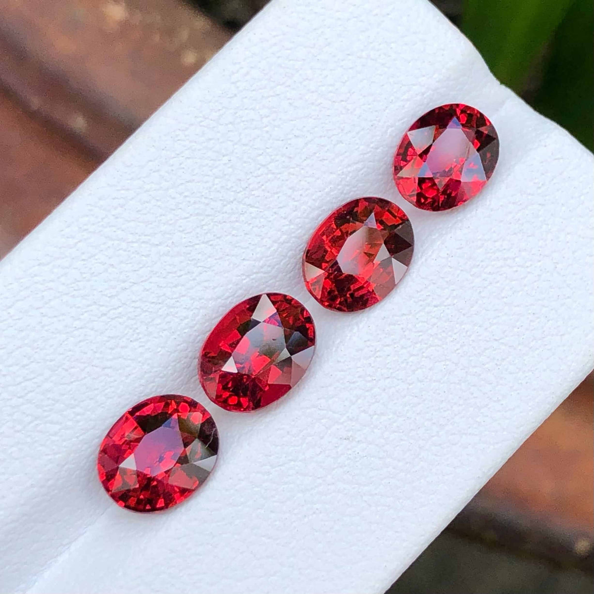Faceted Blood Red Garnets