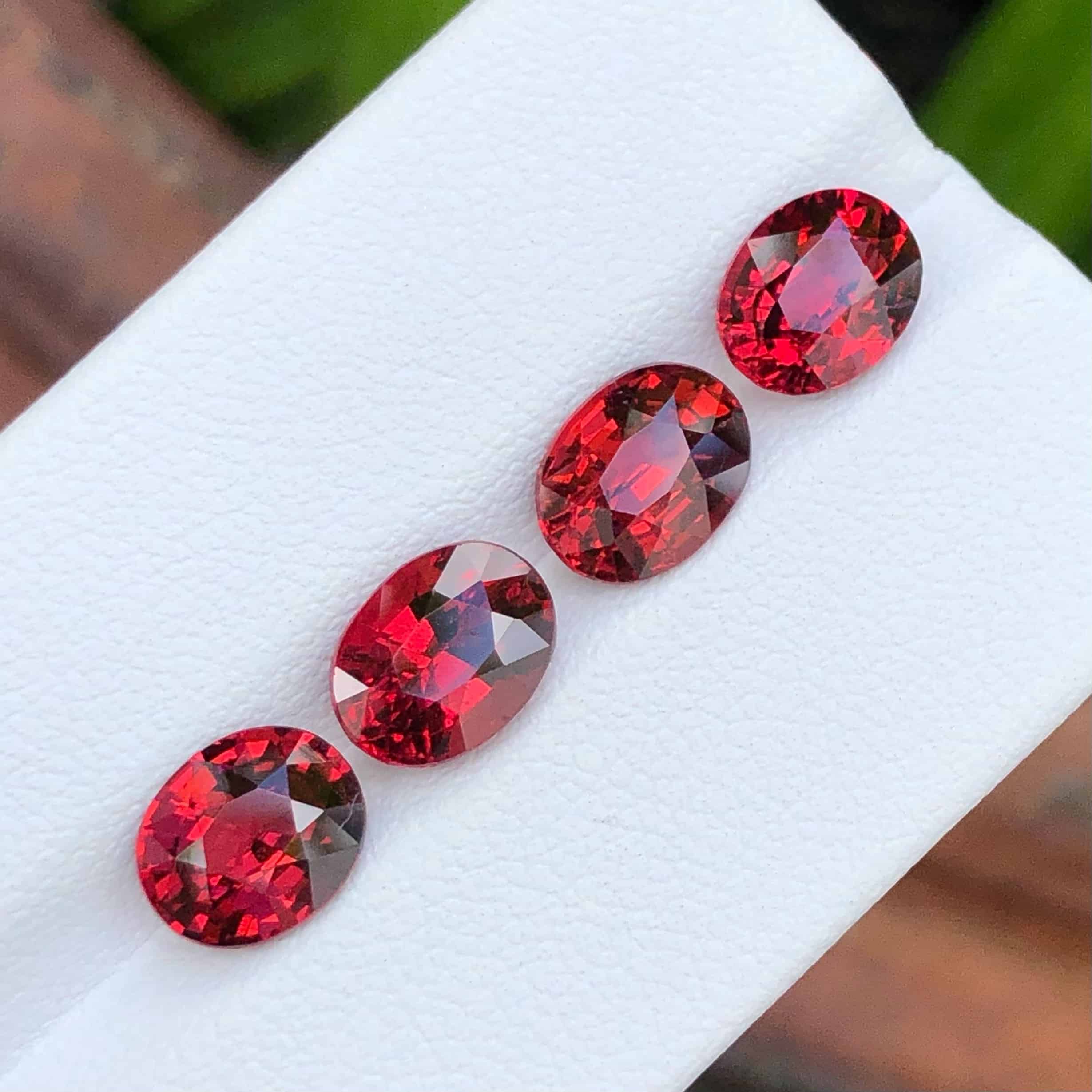 Faceted Blood Red Garnets | Gandhara Gems
