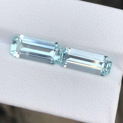 Faceted Blue Aquamarine Couple