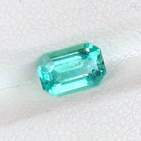 Faceted Bluish Green Emerald