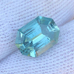 Faceted Deep Blue Aquamarine Gemstone