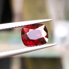 Faceted Deep Red Spinel