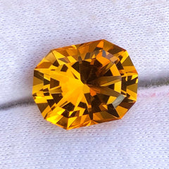 Faceted Intense Golden Citrine Gemstone