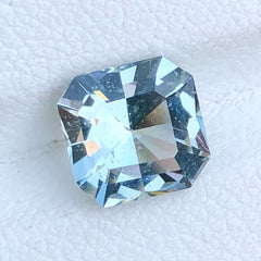 Faceted Light Sky Blue Aquamarine