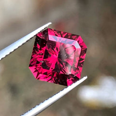 Faceted Magenta Red Garnet