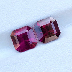 Faceted Mulberry Purple Garnet Pair