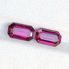 Faceted Purplish Pink Garnet Pair