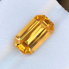 Faceted Rich Golden Citrine Quartz Gemstone