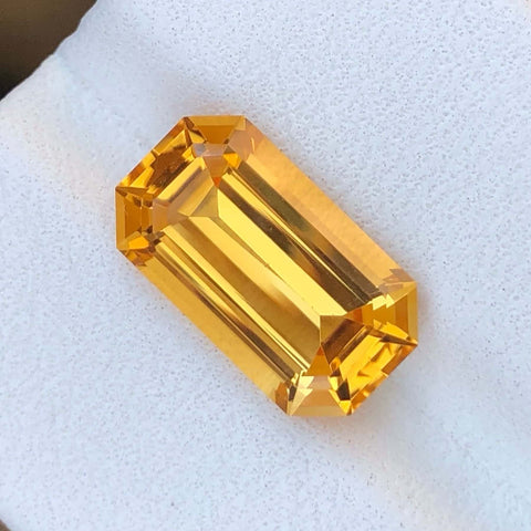 Faceted Rich Golden Citrine Quartz Gemstone